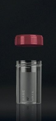 Mehrzweckbecher 60 ml, roter Schraubverschluss, unsteril, Artikel 4470-1