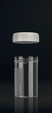 Mehrzweckbecher 60 ml, weißer Schraubverschluss, unsteril, Artikel 4470-2