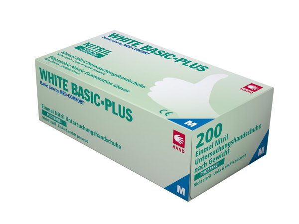 WHITE BASIC Plus, Nitrilhandschuhe, 200 Stück